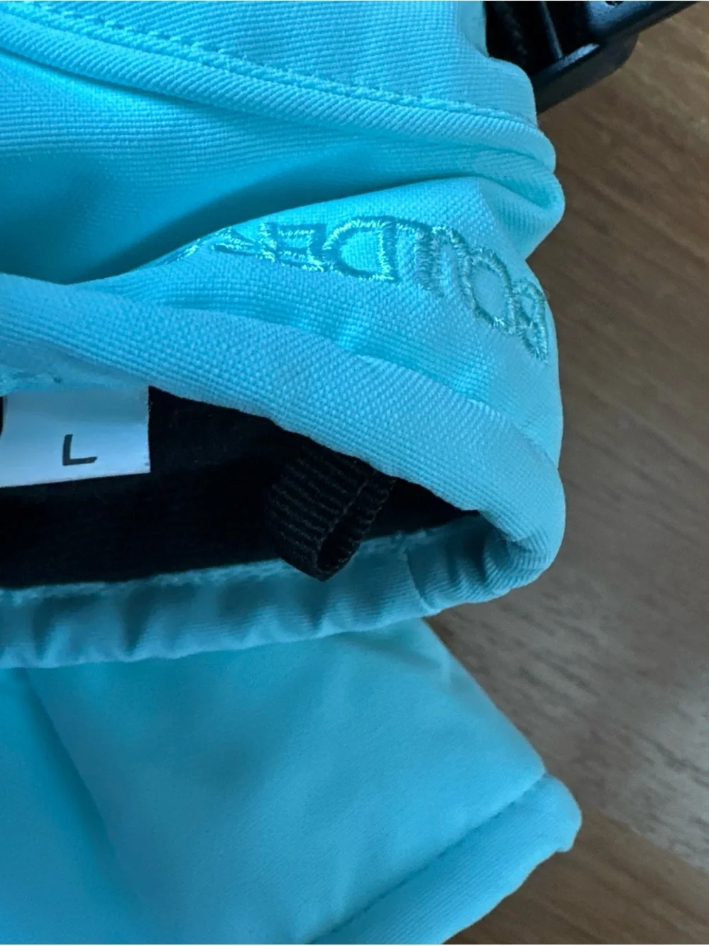 Kids Turquoise Winter Gloves with Adjustable Strap